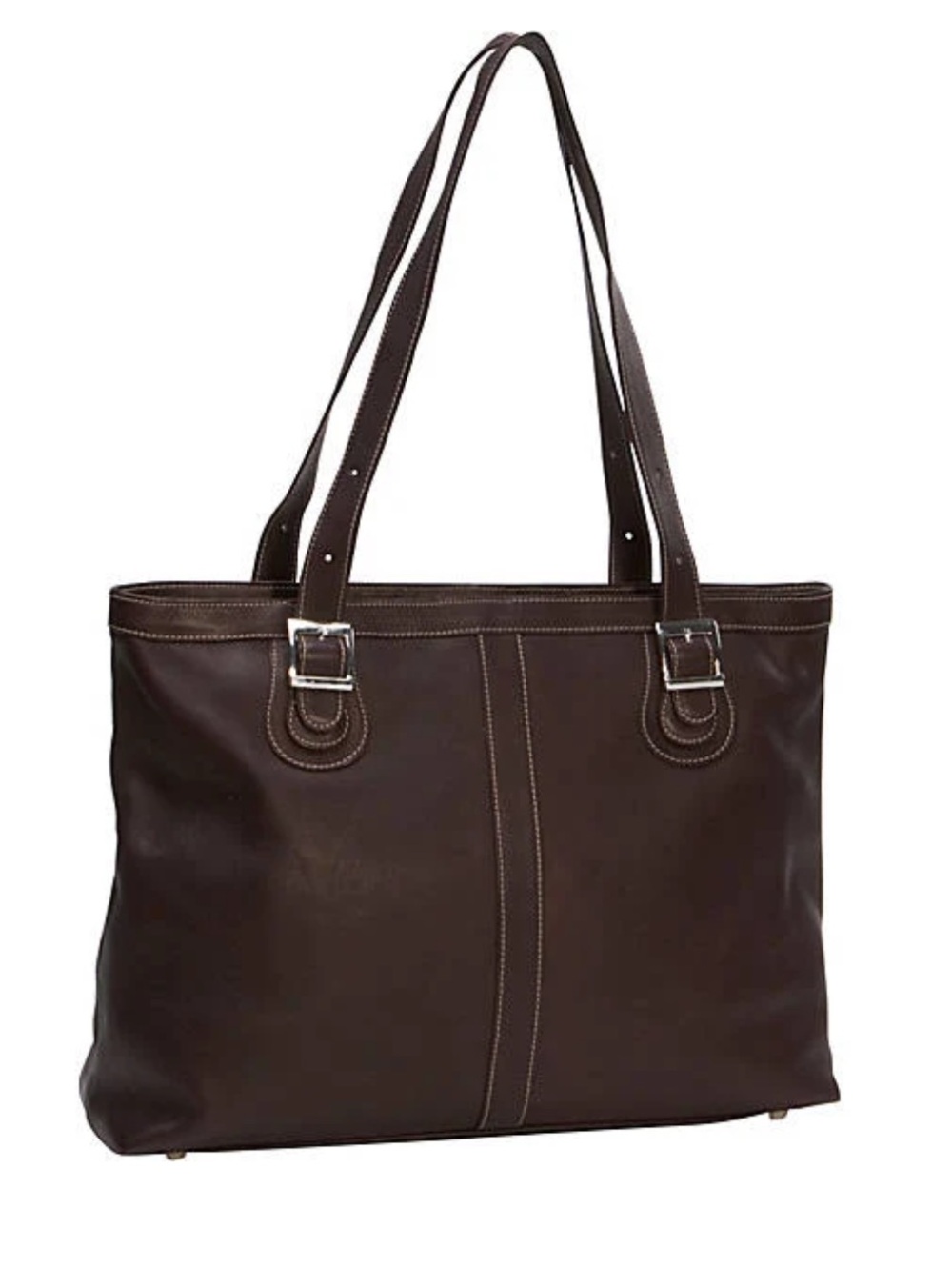 Piel Full Grain Leather Laptop Tote Bag in Brown Business Work Briefcase NWOT